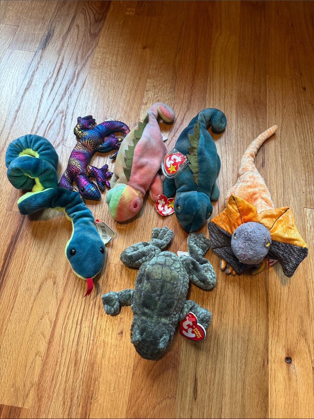 Ty Beanie Babies snakes, frogs, lizards